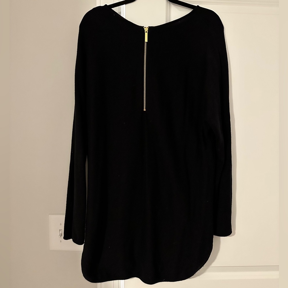 Michael Kors tunic sweater with back gold zipper detail size XL